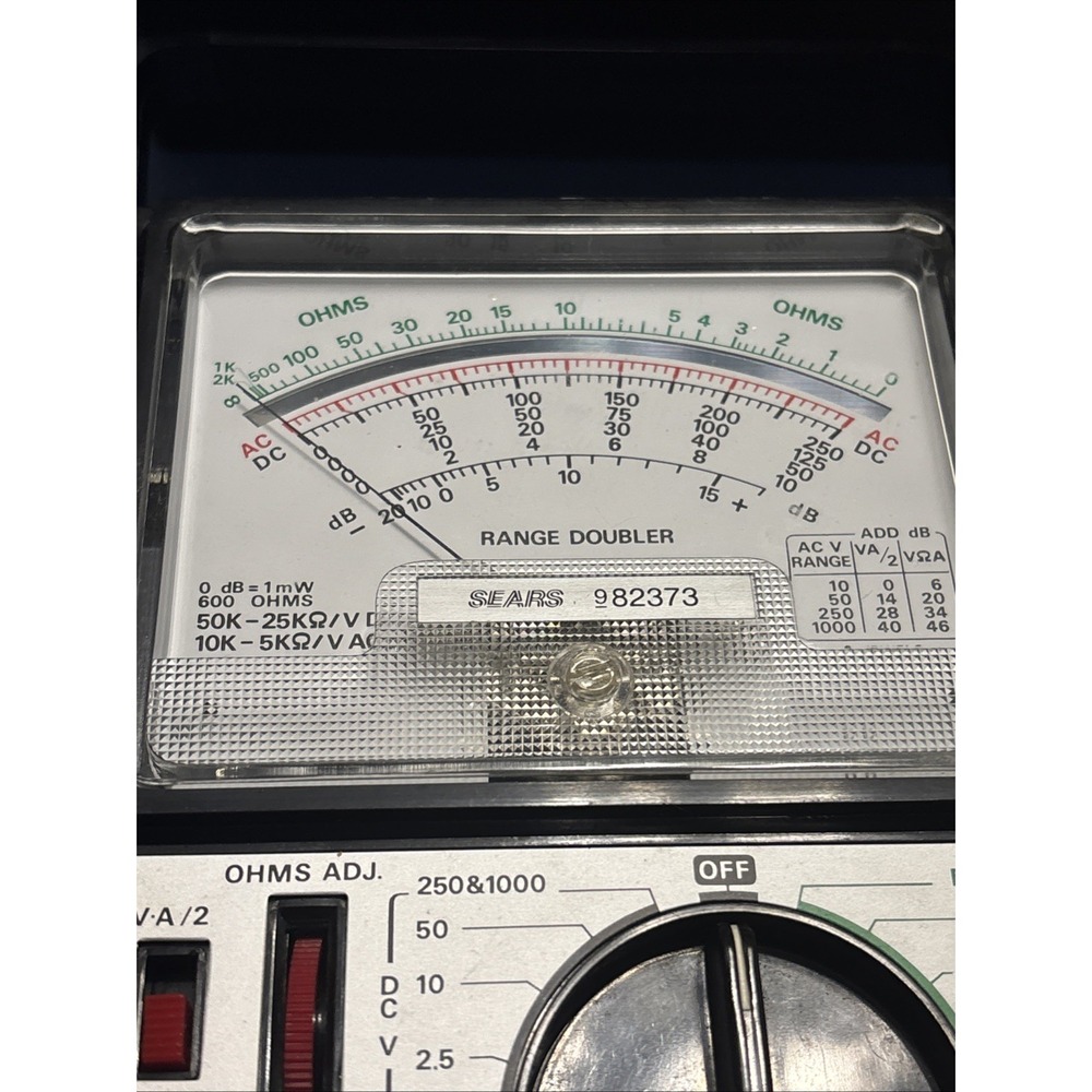 Sears 82373 Analog Multimeter VOM Tester w Manual Leads Micronta Case - Picture 3 of 13
